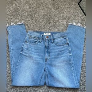 madewell classic straight jean, size 26 high waisted